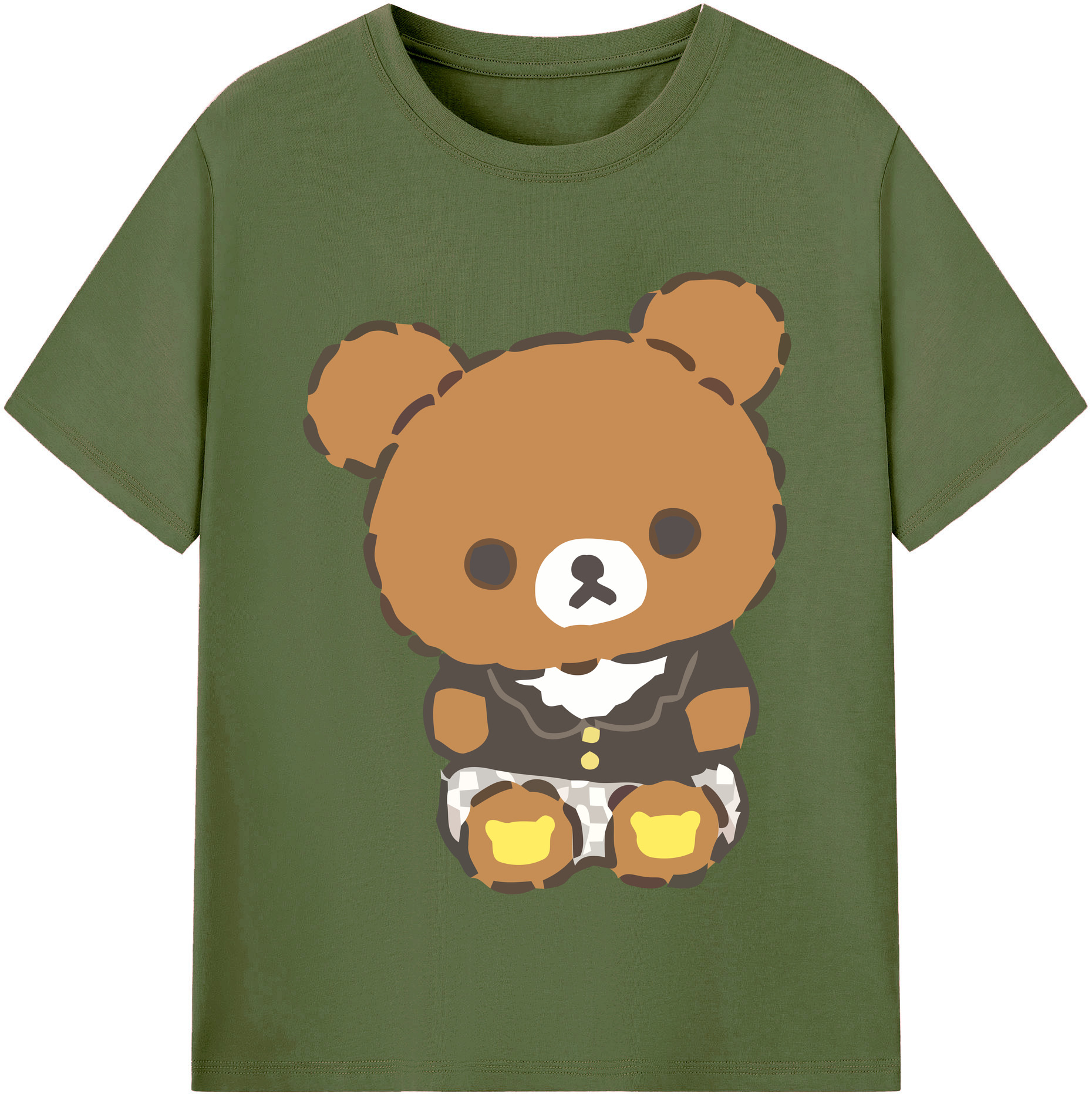 （画像用） リラックマ リラックマ キイロイトリ Rilakkuma Korilakkuma Kiiroitori 綿100％半袖Tシャツ（フロントプリント）